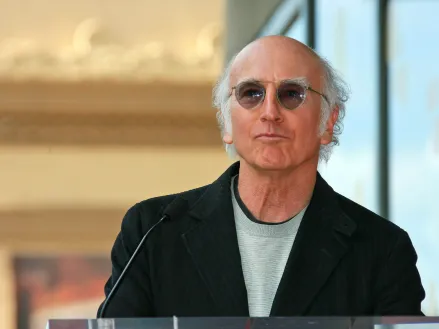 Larry David at the induction ceremony for Mary Steenburgen into the  Hollywood Walk of Fame